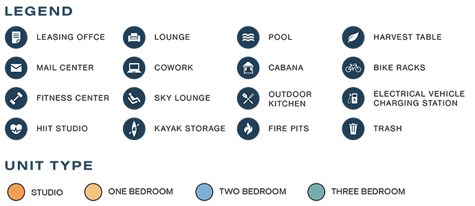 legend for The View at Sapphire Bay siteplan